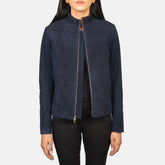 Jotean Blue Suede Biker Jacket